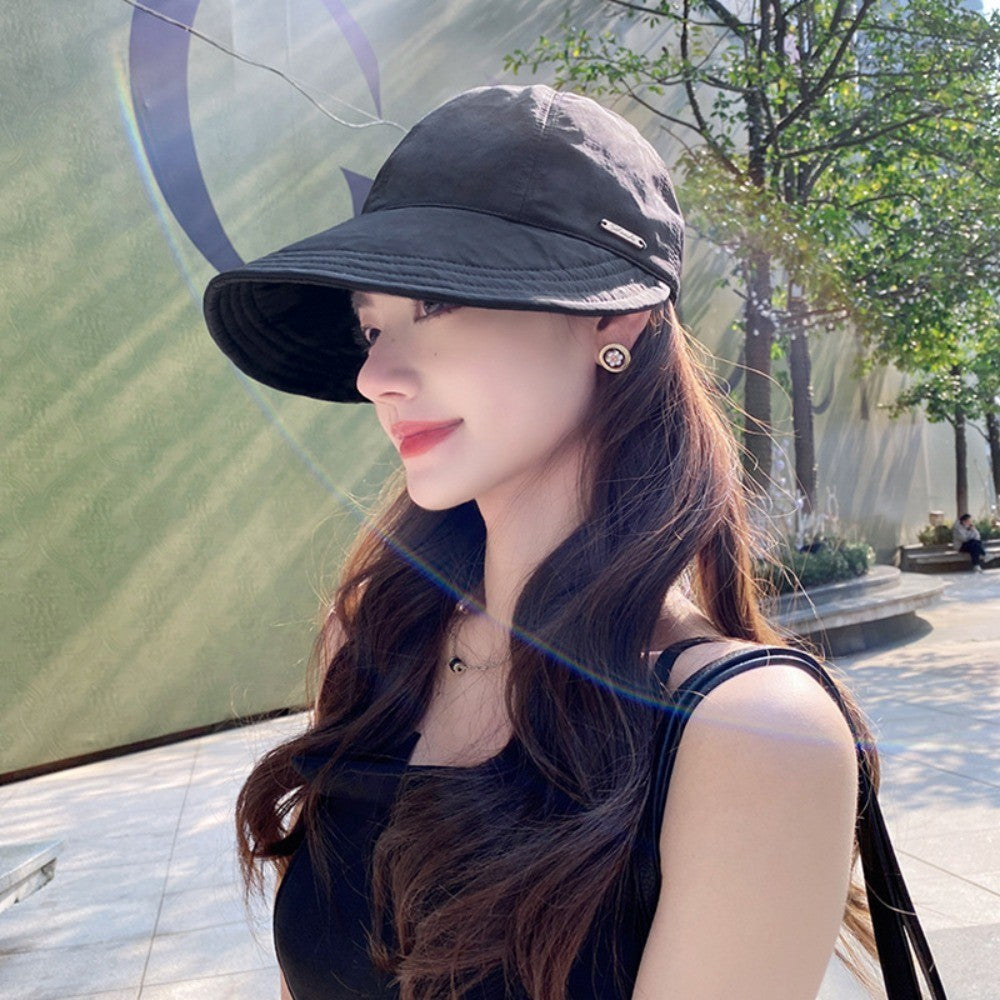 Foldable Wide Brim Sun Hat Drawstring Adjustable Caps for Men Women Beach Hats Summer Quick-drying Visors Fisherman Cap