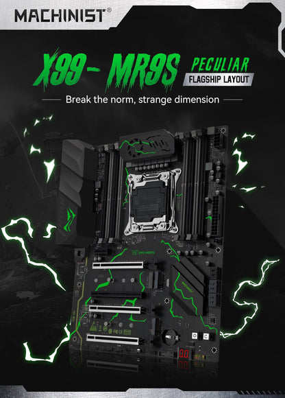 MACHINIST X99 Motherboard LGA2011-3 kit Set Intel Xeon E5 2680 V4 CPU DDR4 2*8GB RAM NVME M.2 Four channels MR9s supports TPM2.0