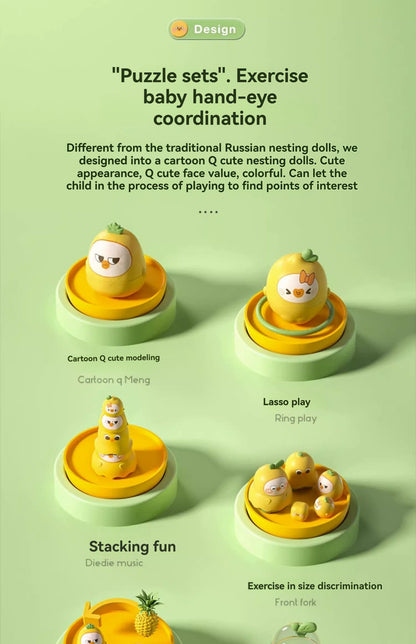 Stacking Toy Baby Russian Nesting Dolls Baby Teething Rings Infant Educational Stacking Cups Toy