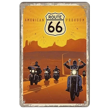 A retro Route 66 neon aluminum sign interesting Route 66 aluminum poster bar decoration restaurant decoration street decoration