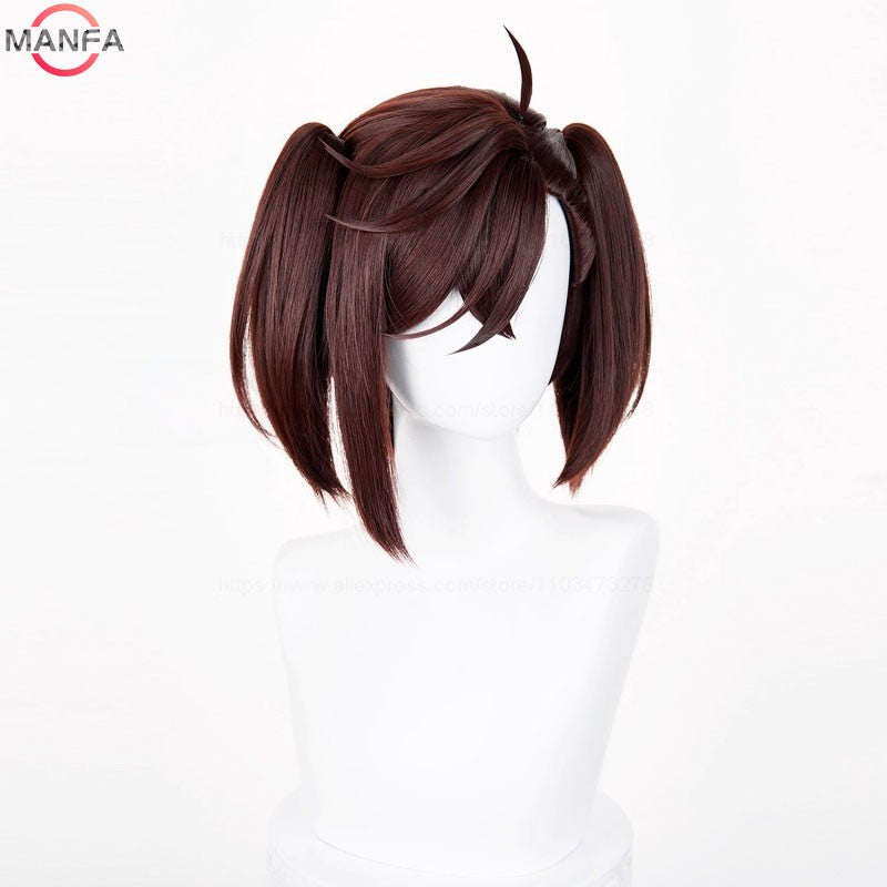Momo Ayase Ekalun  Cosplay Wig Anime Dandadan Cosplay Short Brown Heat Resistant  Hair Anime Cosplay Wigs + Wig Cap