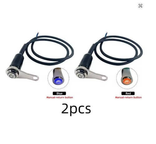 Cilindro Chave Bicicleta LED Interruptor Moto LIGA + DESLIGA Montagem no Guidão Liga de Alumínio Impermeável 12V Luz de Nevoeiro Lâmpada Buzina de Bicicleta Botão de Pressão