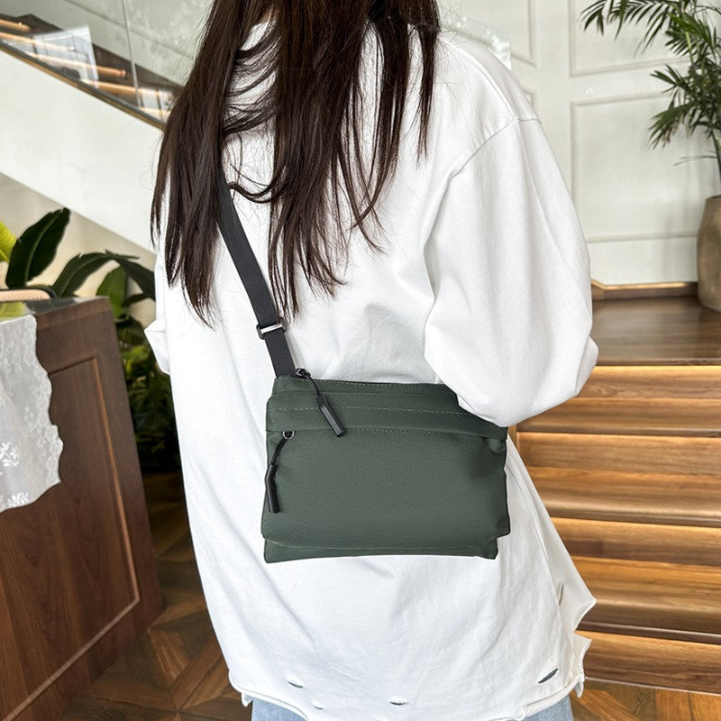 Fashion Leisure Nylon Shoulder Bag Solid Color Waterproof Cross-body Unisex Messenger Bag for Men And Women