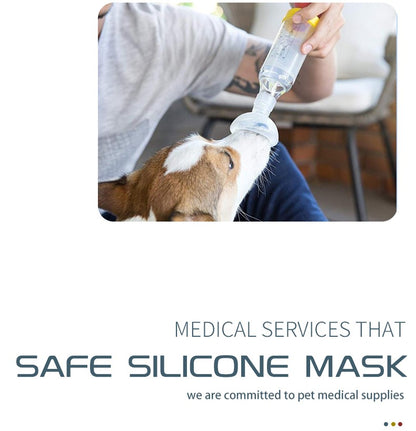 Câmara de Aerossol com máscara de silicone Espaçador Inalador Pet Para Gato Cão