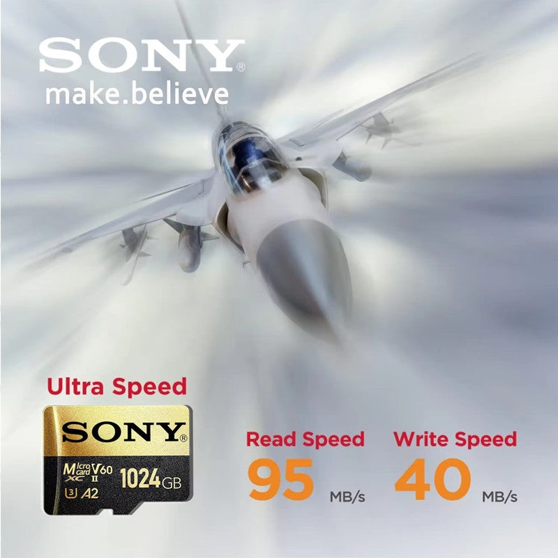 Cartão de Memória SONY TF 1TB Alta Velocidade Micro SD Card 1024GB 128GB 256GB 512GB A2 U3 V30 Cartões Flash SD TF Para Celular Xiaomi Computador