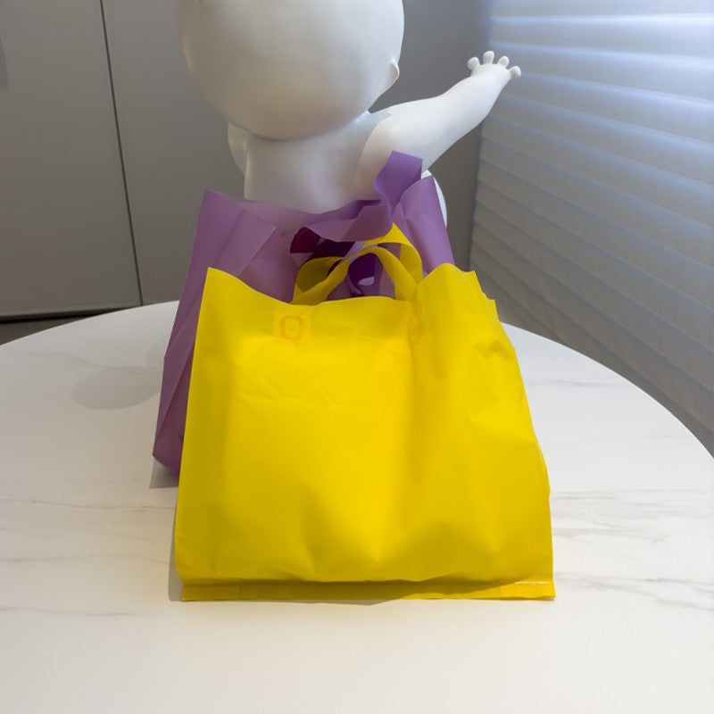 50pcs frosted tote bags cosmetics store gift bags printed logo simple fashion packaging bags plastic bags custom wholesale