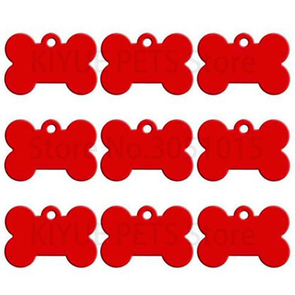 Wholesale 100Pcs Bone Dog ID Tag Engraving Pet Dog ID Tags Collars Bone Name Number Tags Customized Anodizing aluminum Puppy Tag