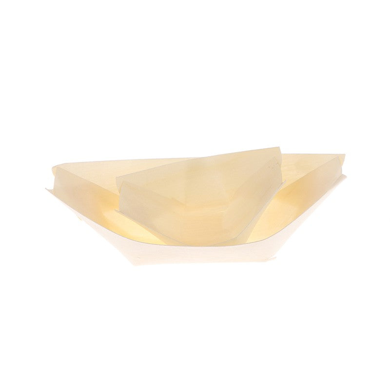 50Pcs Wood Boats Plates Sushi Salad Dessert Bowl Wood Serving Bowl Disposable Sushi Serving Trays Sushi Boat Plates