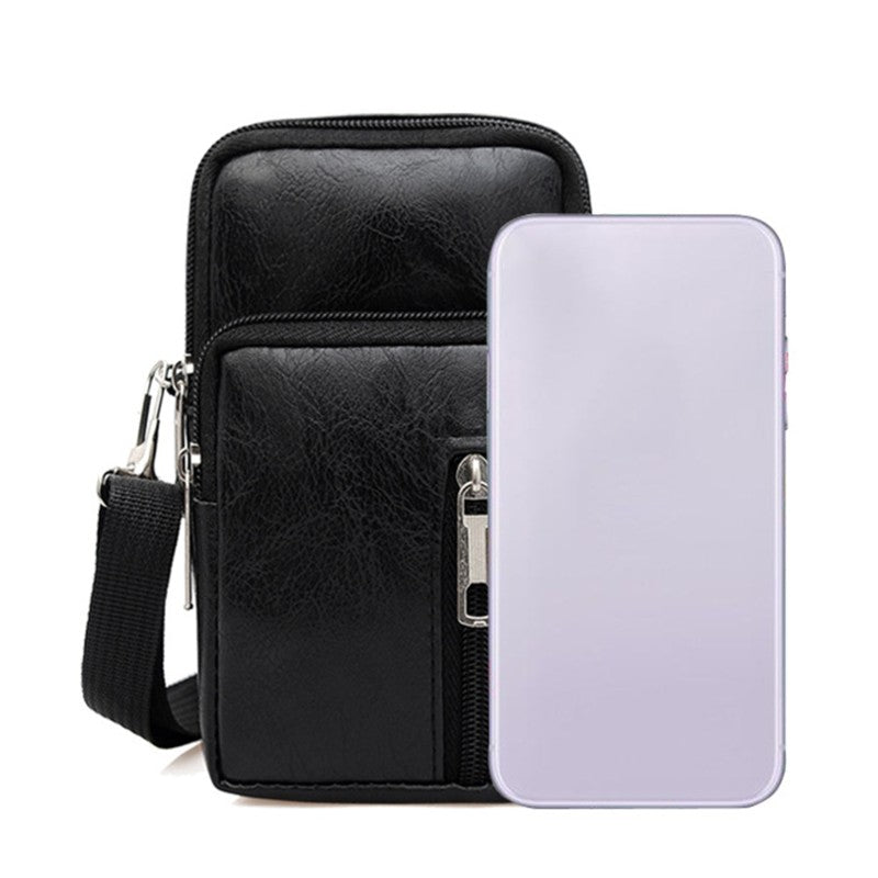 Men'S Shoulder Bag Multi-Function Leather Messenger Casual Crossbody Bags High Quality Male Purse Phone Chest Pack