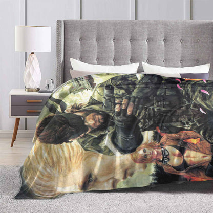Cobertor Super Macio Infantil Jogo Decorativo Metal Gear Solid Cobertor de Flannel para Cama Sofá Cadeira Macio