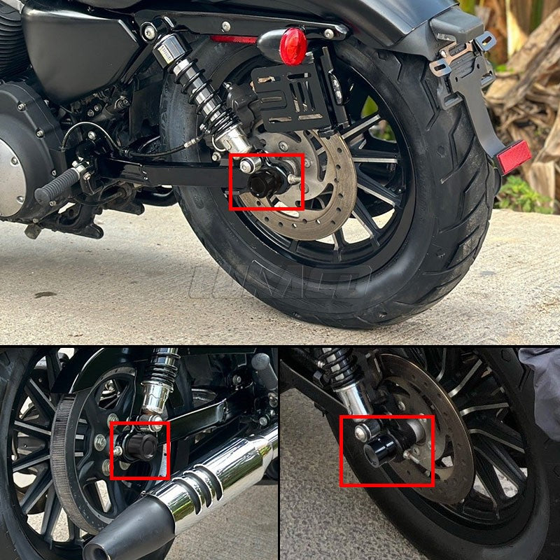 Motorcycle Front Rear Axle Nut Covers Caps Kit For Harley Sportster 883 1200 Touring Dyna Road King Softail Fat Bob Breakout