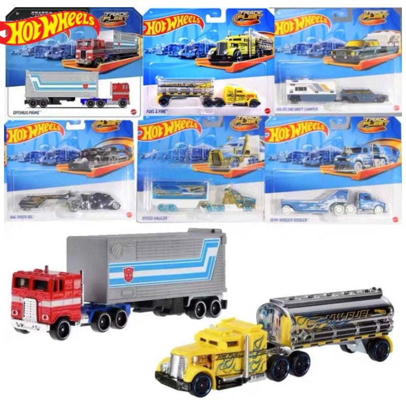 New Hot Wheels Transformers  Transformerstrack Fleet Optimus Prime Ultra Magnus Volvo 240 Drift 1/64 Diecast Car Model Toy Gift