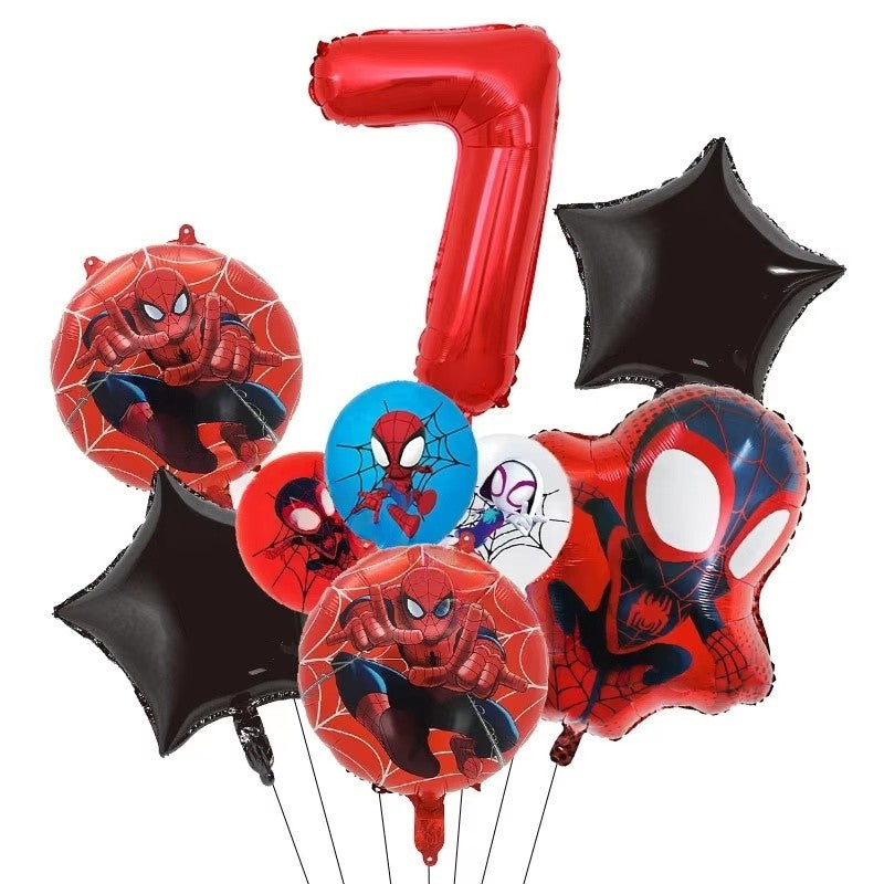 Mask Spider Hero Birthday Party Supplies Tableware Kit Plates Cups Tablecloth Backdrop Balloons Kids Party Decorations Favors