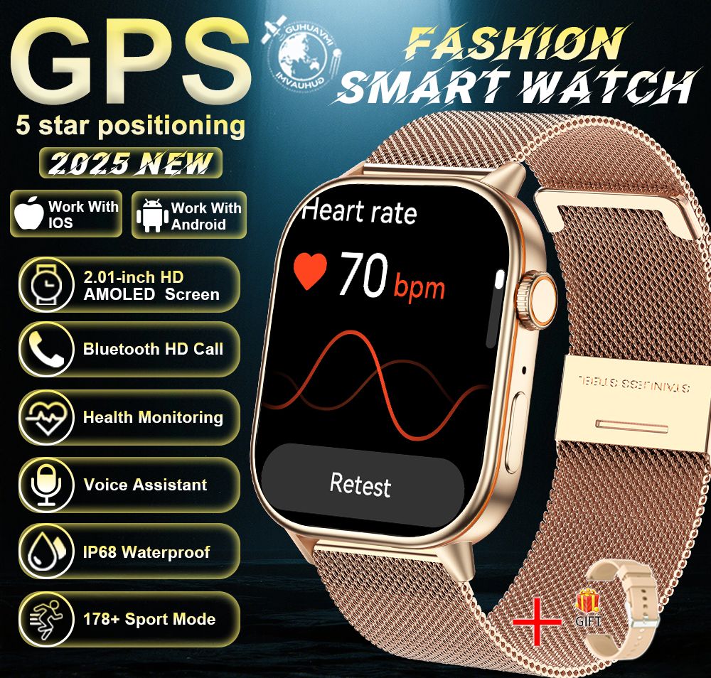2025 Military GPS Smart Watch Men Flashlight Compass Waterproof Outdoor Sports Tracker Bluetooth Call Smartwatch For Android IOS