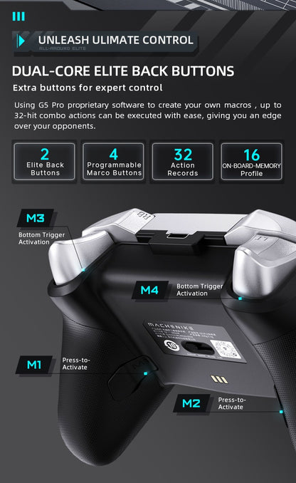 Machenike Gamepad Wireless Gaming Controller G5 Pro Elite Hall Trigger Joystick Mecha-Tactile Buttons For Switch PC Android IOS