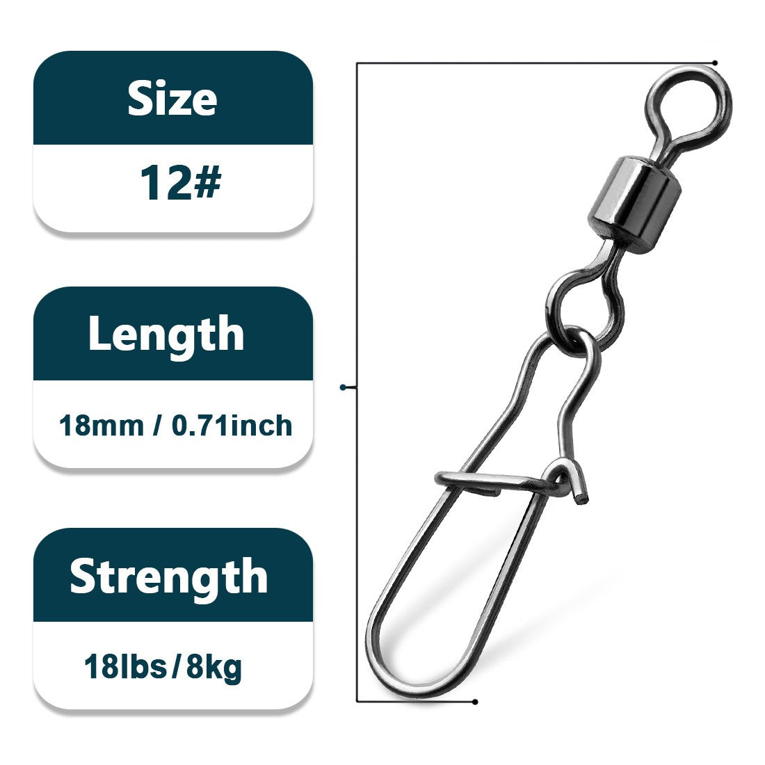 Giradores de Encaixe Duo-Lock 50~200 Peças Girador de Pesca Encaixe de Aço Inoxidável Latão Água Salgada Conectores de Barril Rotativo para Pesca