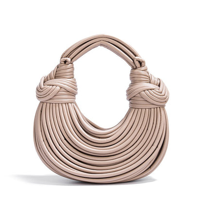 2024 New Gold Handbags for Women Luxury Designer Brand Handwoven Noodle Bags Rope Knotted Evening Clutch Underarm Dumpling Bag