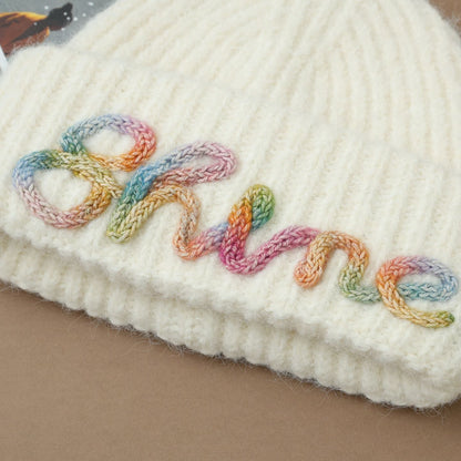 Vintage Embroidered Hats Letter Korean Version Knitted Hat for Autumn and Winter Warm Ear Protection Knitted Hats
