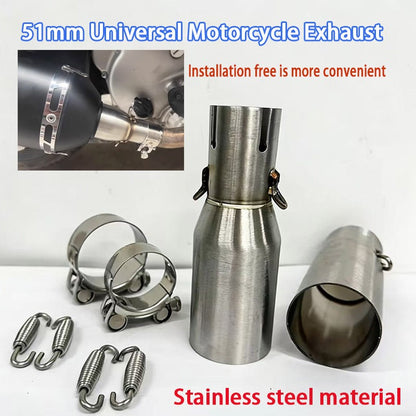 Motorcycle Modification Exhaust Pipe Exhaust Middle Section 28 30 32 33 35 38 40 42 45mm Adapter 51mm Exhaust