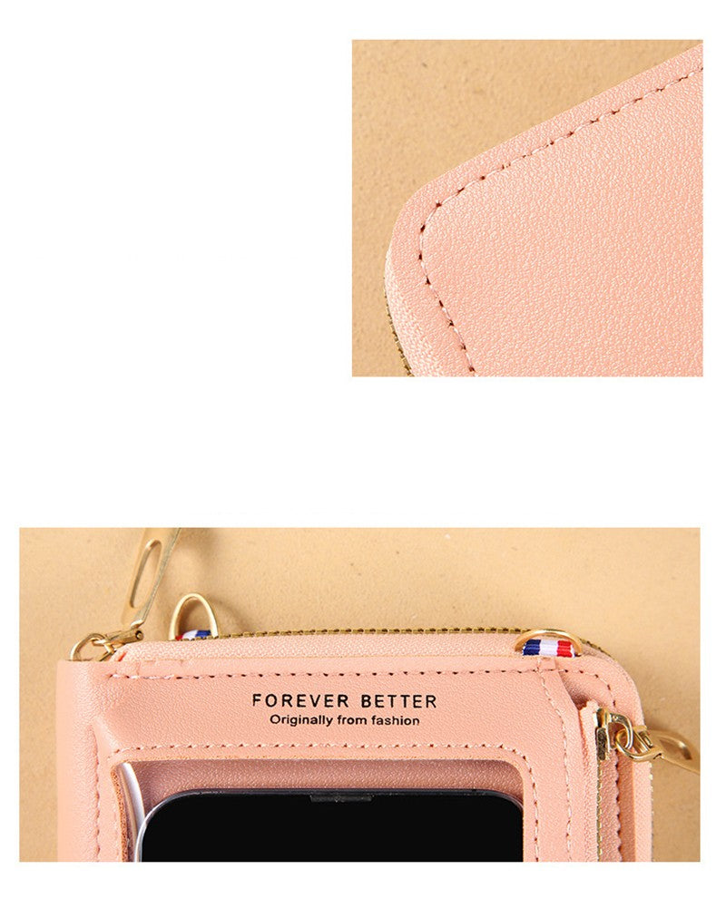 Women Crossbody Bags Touch Screen Cell Phone Purse 2023 Fashion Shoulder Bag Mobile Mini Wallet Card Holder Handbag for Female