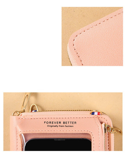 Women Crossbody Bags Touch Screen Cell Phone Purse 2023 Fashion Shoulder Bag Mobile Mini Wallet Card Holder Handbag for Female