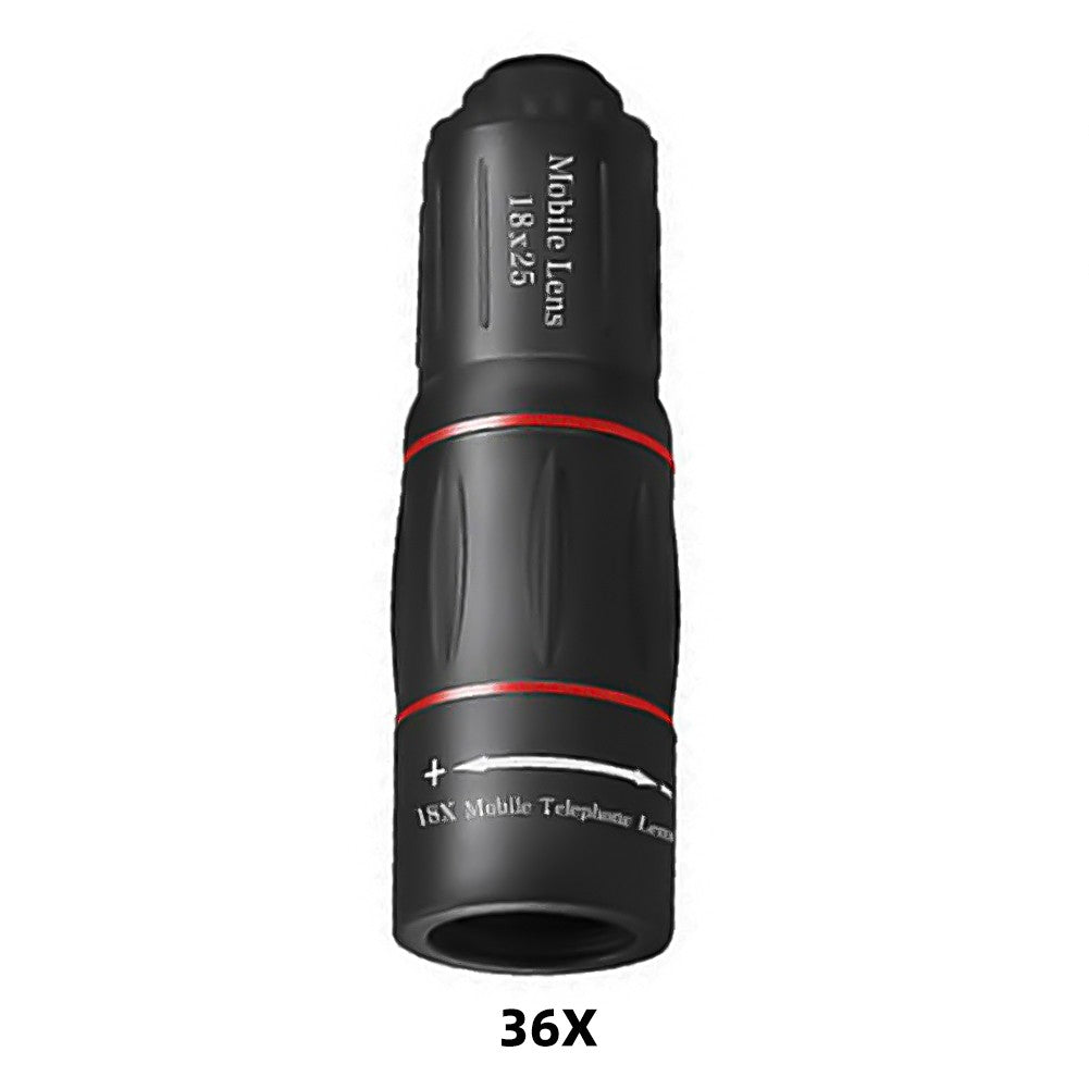 Lente de Telescópio HD 18/28/36X, Lente Teleobjetiva Universal com Zoom para Celular, Lente de Telescópio Óptico para Acampamento, Caça e Esportes