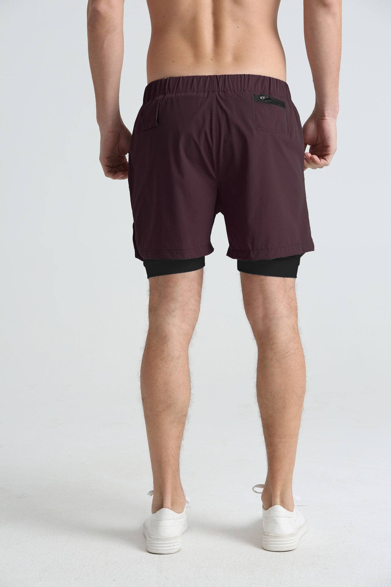 Men's sports double-deck shorts Fitness Quick Dry Training Shorts Casual 2 In 1 Multi-pocket sweatpants Men Gyms Running shorts