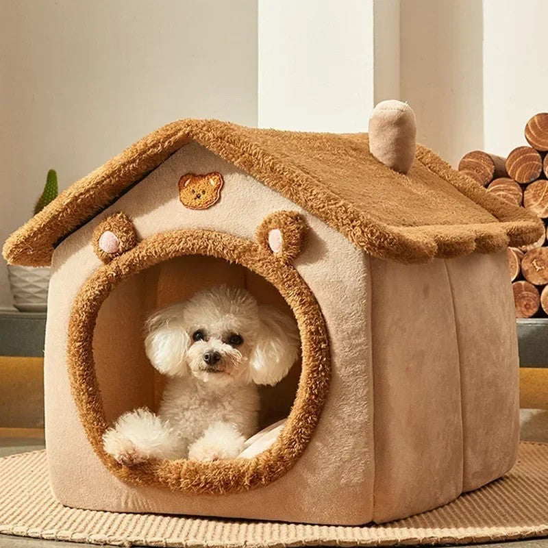 Casinhas dobráveis de inverno para cães e gatos de pequeno e médio porte, colchões, produtos para animais de estimação, cestos para filhotes, casinhas de inverno