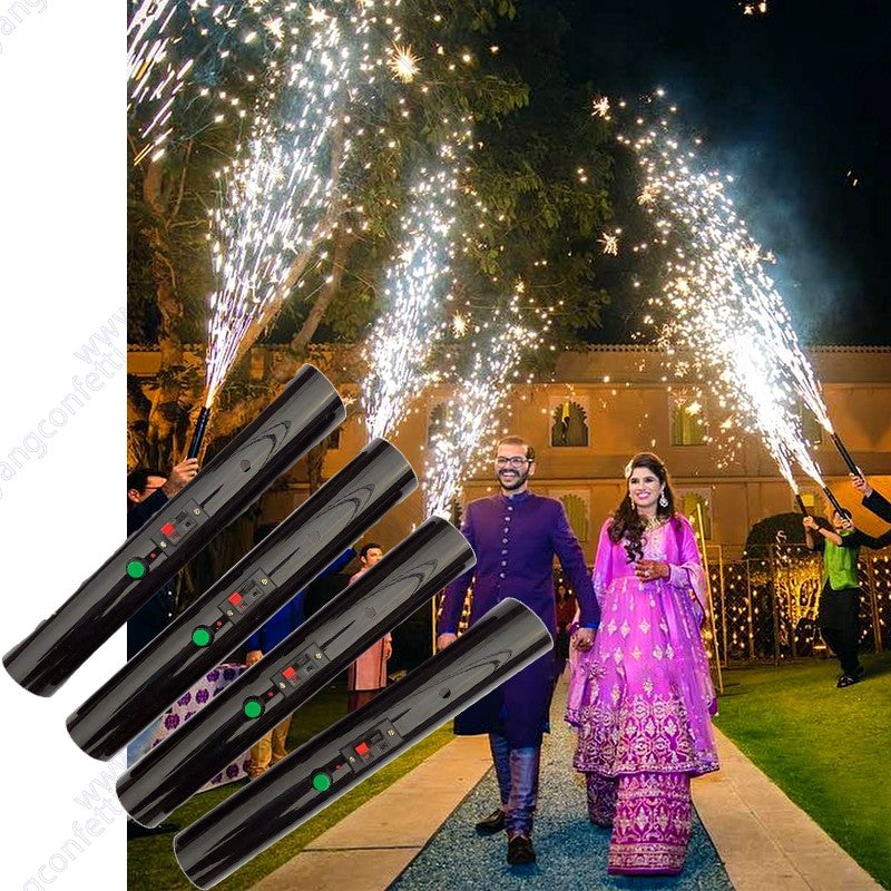 6pcs Hand Held Pyro Shooter Pyrotechnic Cold Spark Firing System Wedding Bride Surprise Creative Firework Magic Wand Decor Party