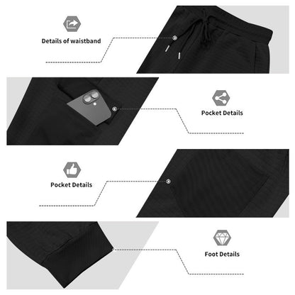 Men's Clothing  Pants Autumn Winter Fashion Casual Heavyweight Small Check Loose Jogger Sweatpants Waffles