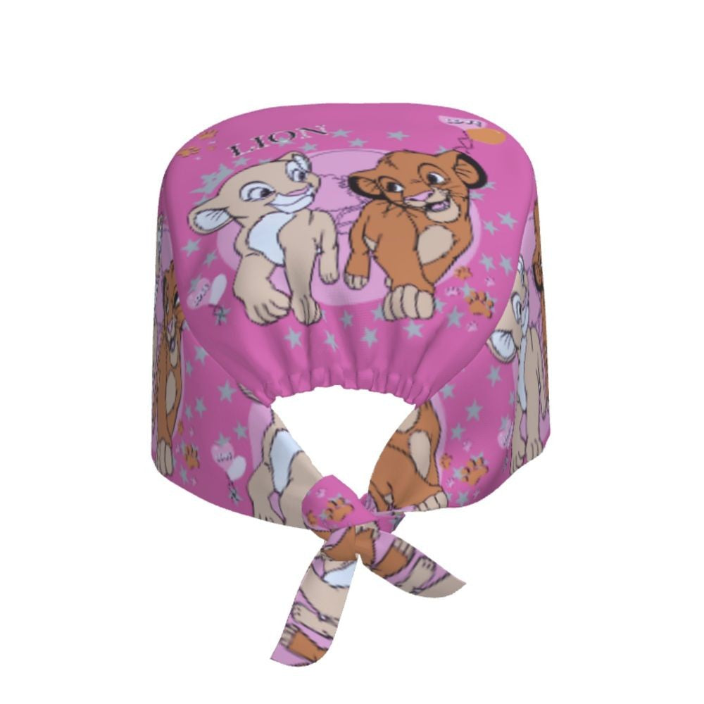 Boné cirúrgico personalizado O Rei Leão, divertido, para homens e mulheres, chapéu de esfoliação, gorro de enfermeira para dentista