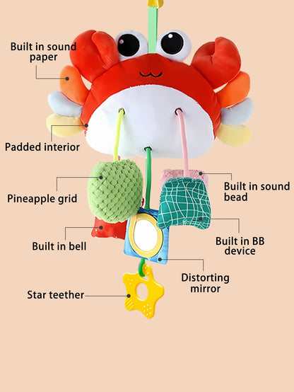 Baby toy crab pull happy bed bell ring bell puzzle cart pendant baby pull happy