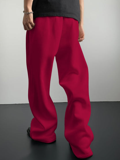 25 European and American men's waist trousers waist drawstring straight wide-leg loose trousers sports trousers pocket men pants