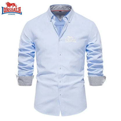 New Spring and Autumn Cotton Social Shirt Men Solid Color High Quality Long Sleeve Shirt for Men Lapel Casual Social Men's Shirt