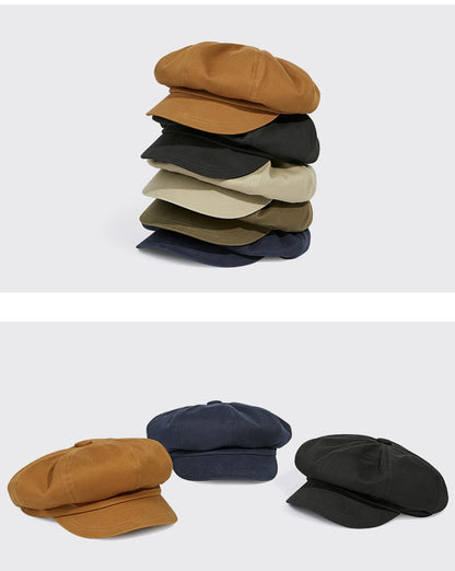 Beret Men's Fashion Spring and Summer Versatile Newsboy Cap Painter's Cap British Vintage Hat Octagonal Cap for Men and Women