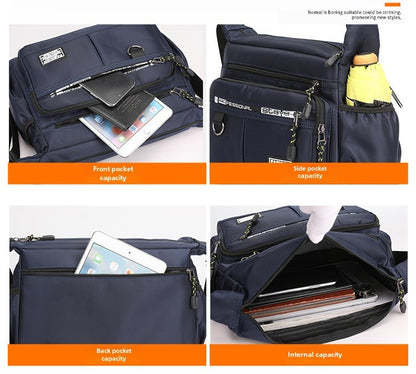 Mens Messenger Bag Crossbody Shoulder Bags Men Small Sling Pack for Work Business Waterproof Oxford Packs Satchel Purse