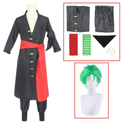 Fantasia Wano Country Roronoa Of Zoro Cosplay Kimono Anime Pirate Disfraz Costume Men Male Halloween Carnival Party Clothes