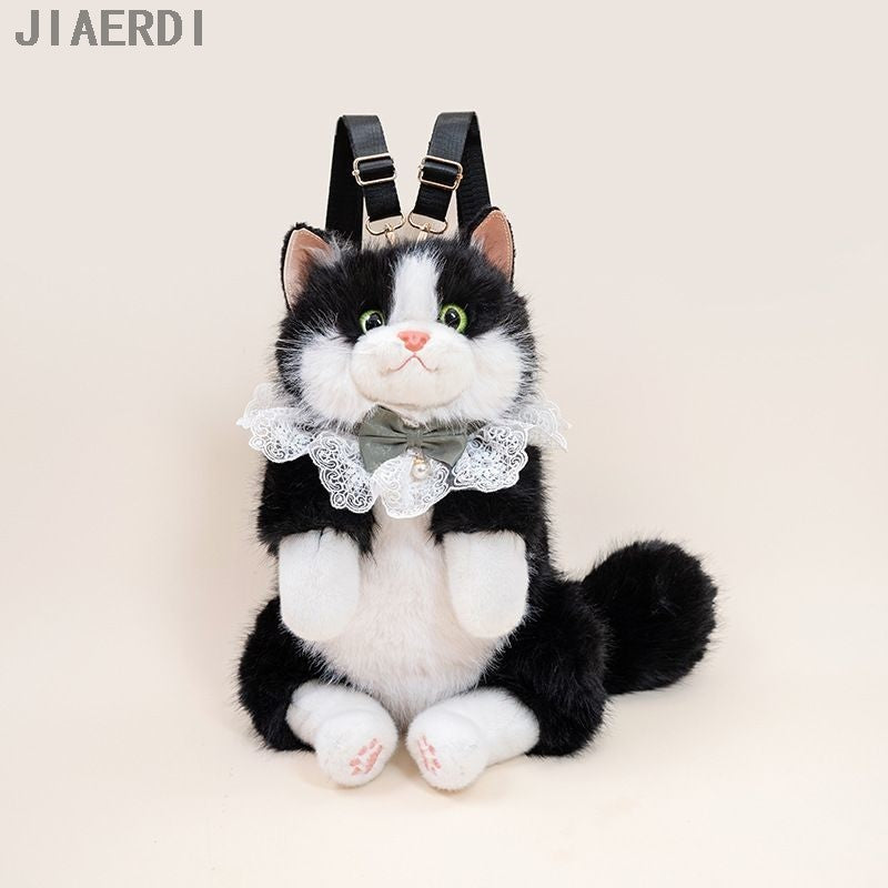 Mochila Nova e Fofa Realista de Ragdoll Feminina, Boneca de Pelúcia de Gato, Mochila Pequena de Lolita, Desenho Animado, Personalidade, Mochilas Chiques para Mulheres
