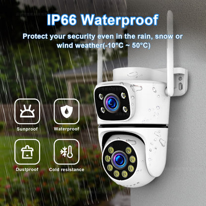 Câmera IP WIFI Tuya 5K 10MP Externa 5G Wifi Câmera PTZ de Lente Dupla Onvif Vigilância CCTV Rastreamento AI Alexa/Câmera de Segurança Goggle