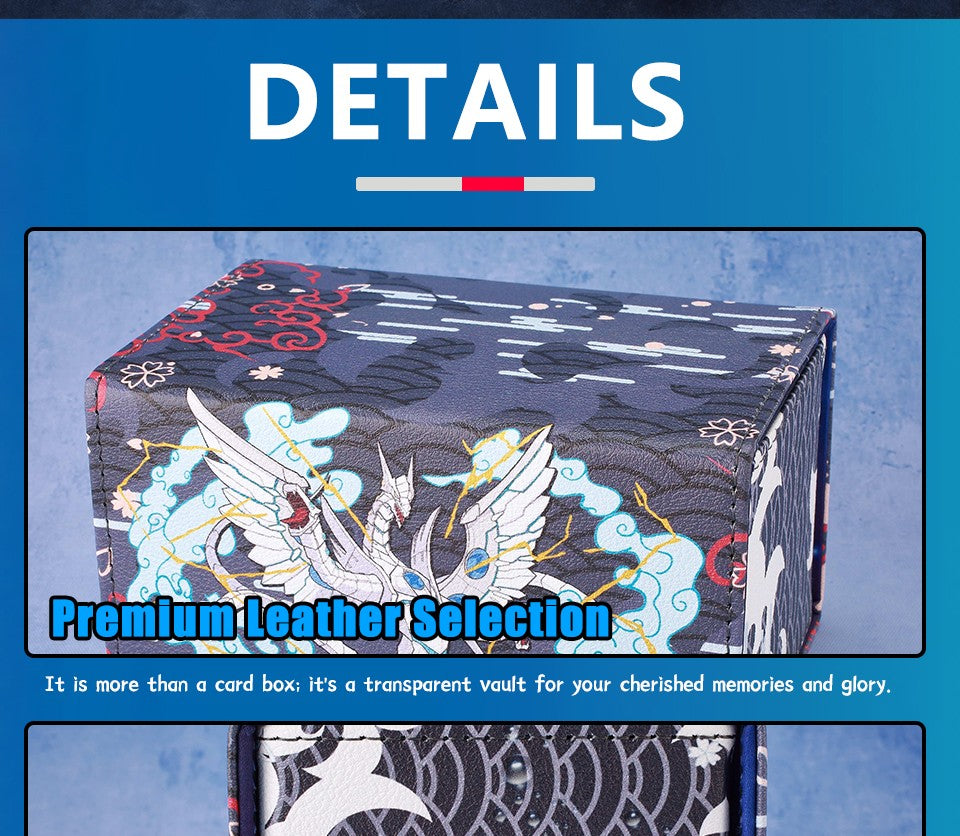 Caixa de Deck Cyber End Dragon Dicewinder para YGO, Armazena 100 Cartas com Double-Sleeve, Caixa de Armazenamento de Cartas com Bandeja de Dados para TCG MTGames PTCG OPCG