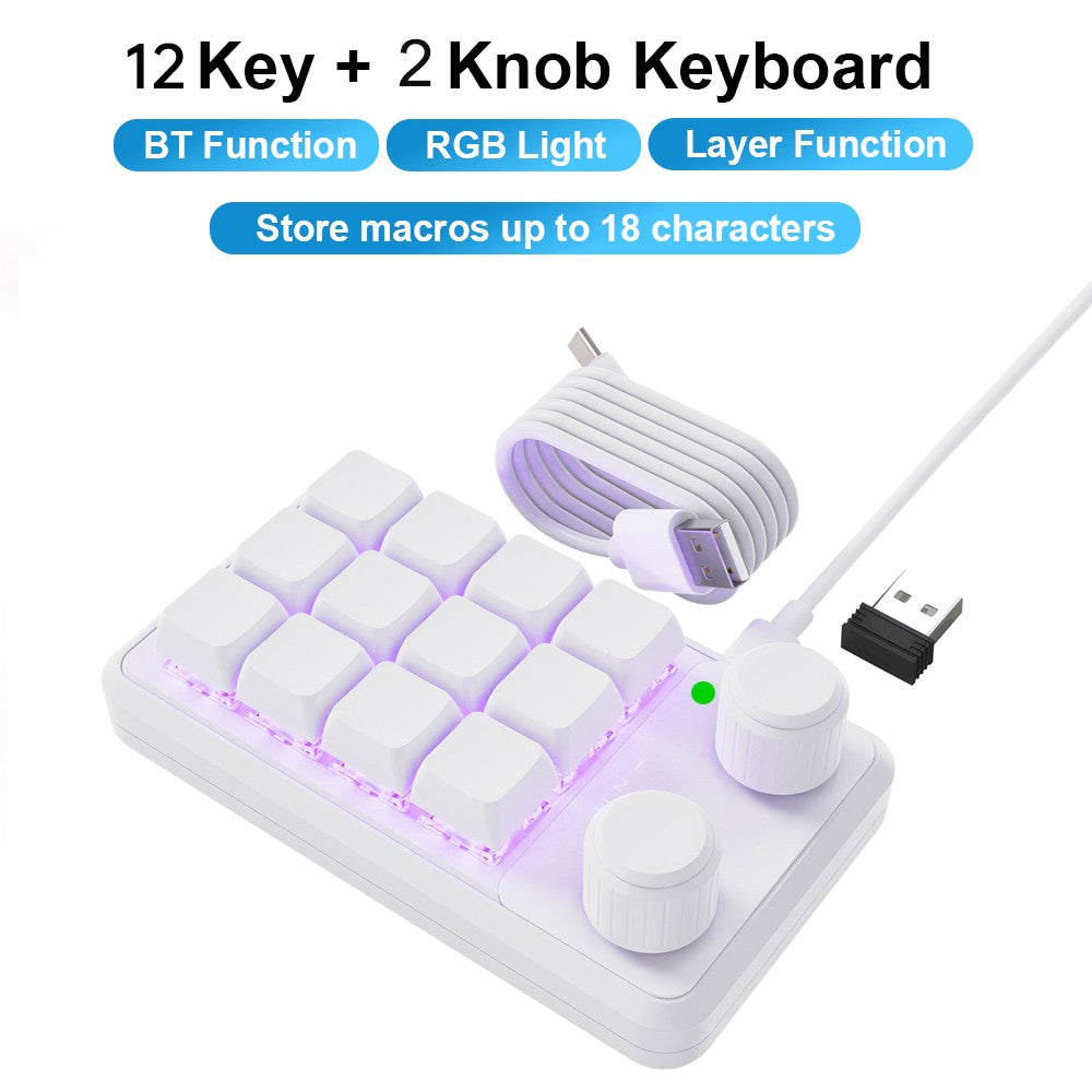 Programming Macro Custom Knob Keyboard RGB 3 Key Copy Paste Mini Button Photoshop Gaming Keypad Mechanical Hotswap Macropad
