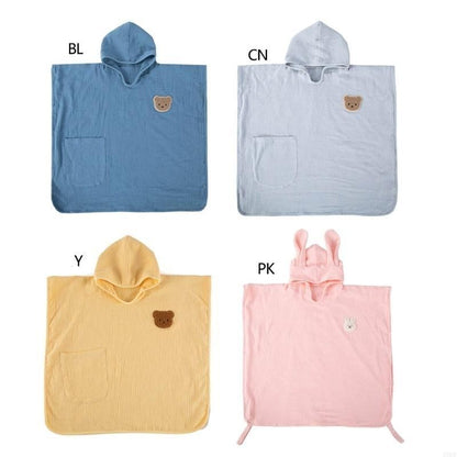 E06F Baby Hooded Bath Towel Ultra-absorbent 4 Layers Soft Cotton Bathrobe Blanket Sleepwear Children Clothing Infant Poncho-