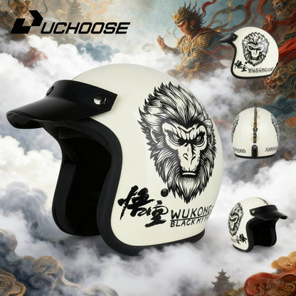 DOT Open Face Casco Moto for Motorcycle Accessories Men Moto Helmets Certificated Retro Motorcycle Helmet Cafe Racer