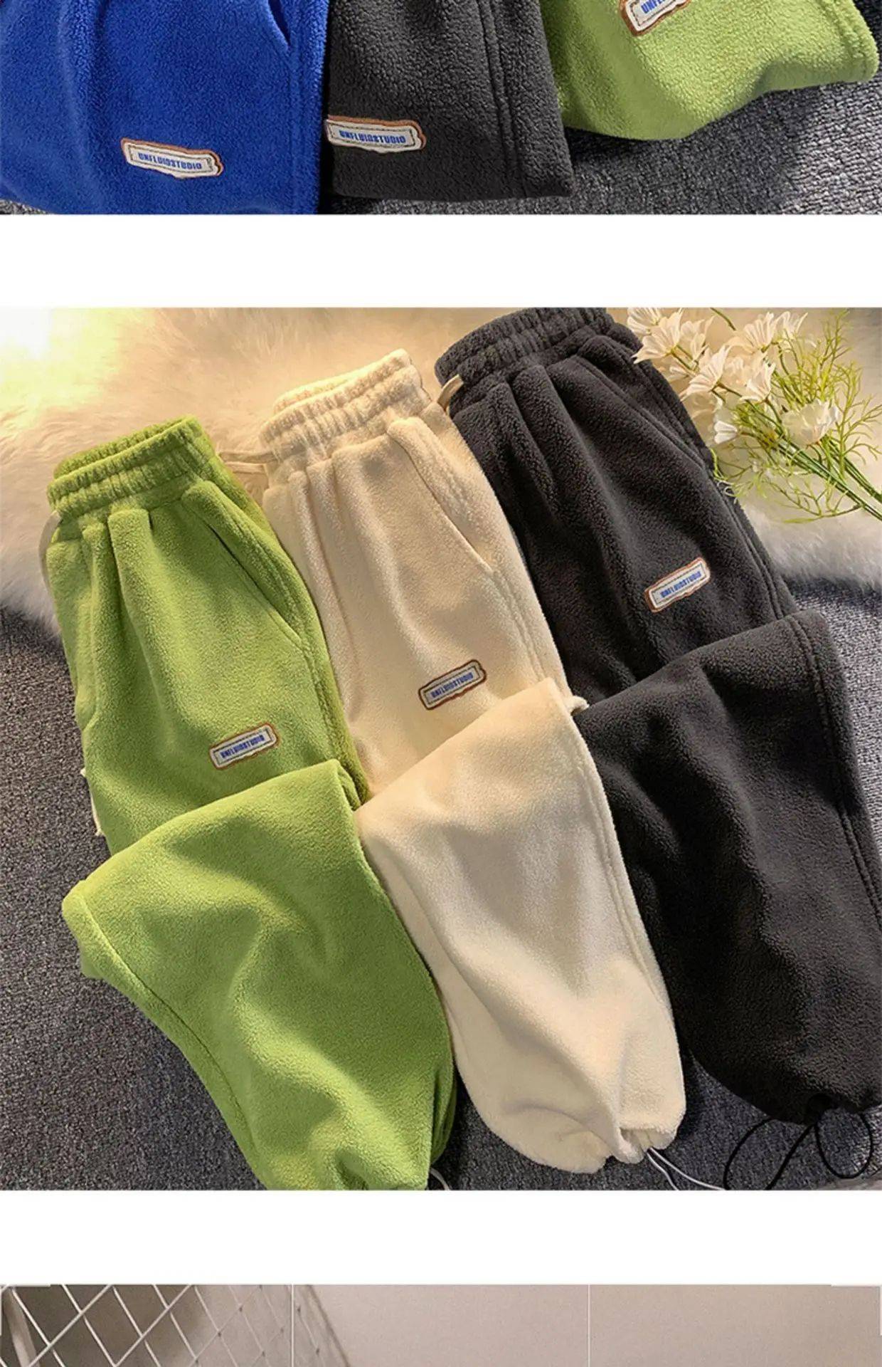 Lamb Velvet Thickened Fleece Women's Casual Pants Autumn Winter Warm Outdoor Wear Loose Fit Sports Trousers