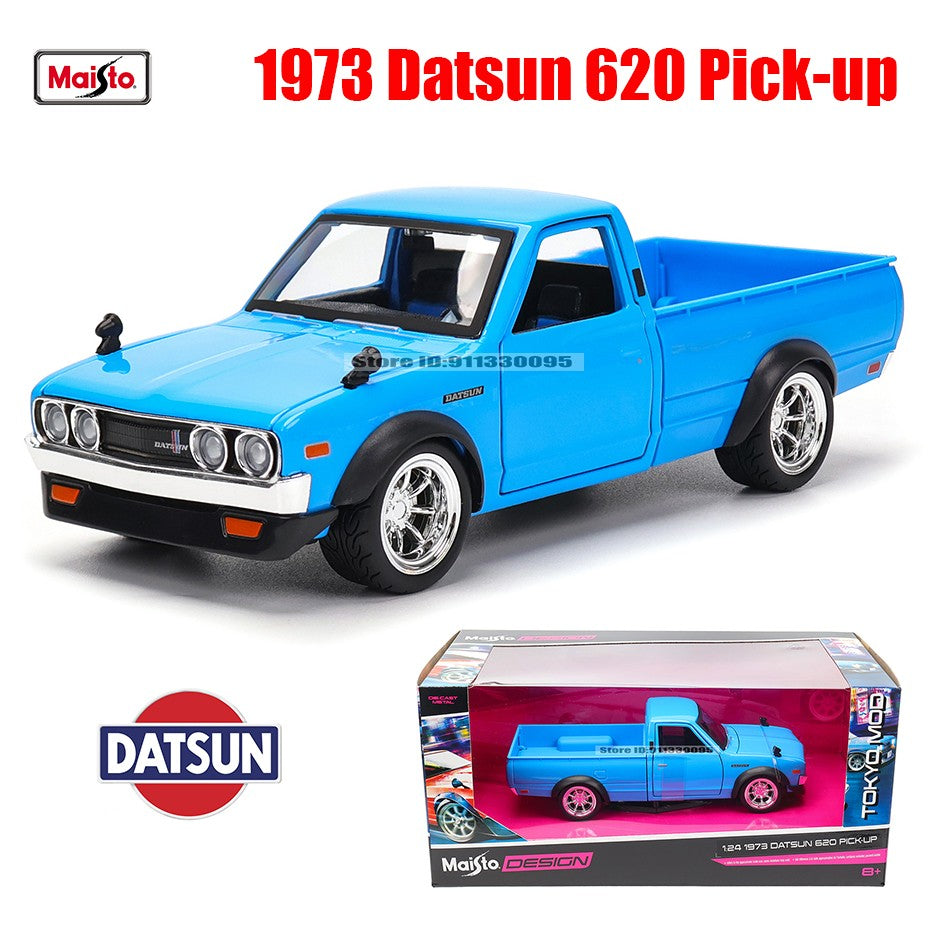 Maisto 1:24 Tokyo MOD Nissan 1973 Datsun 620 Pick-up carro de liga leve modelo artesanato decoração coleção brinquedo ferramenta presente fundição sob pressão