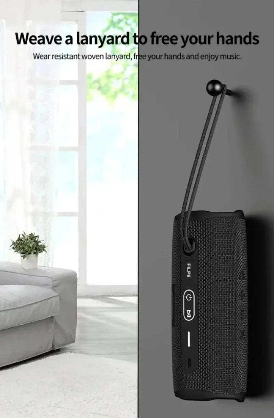 Caixa De Som Bluetooth Portátil Flip6 Multifuncional TWS Áudio Subwoofer Sem Fio para Casa com Dois Alto-falantes