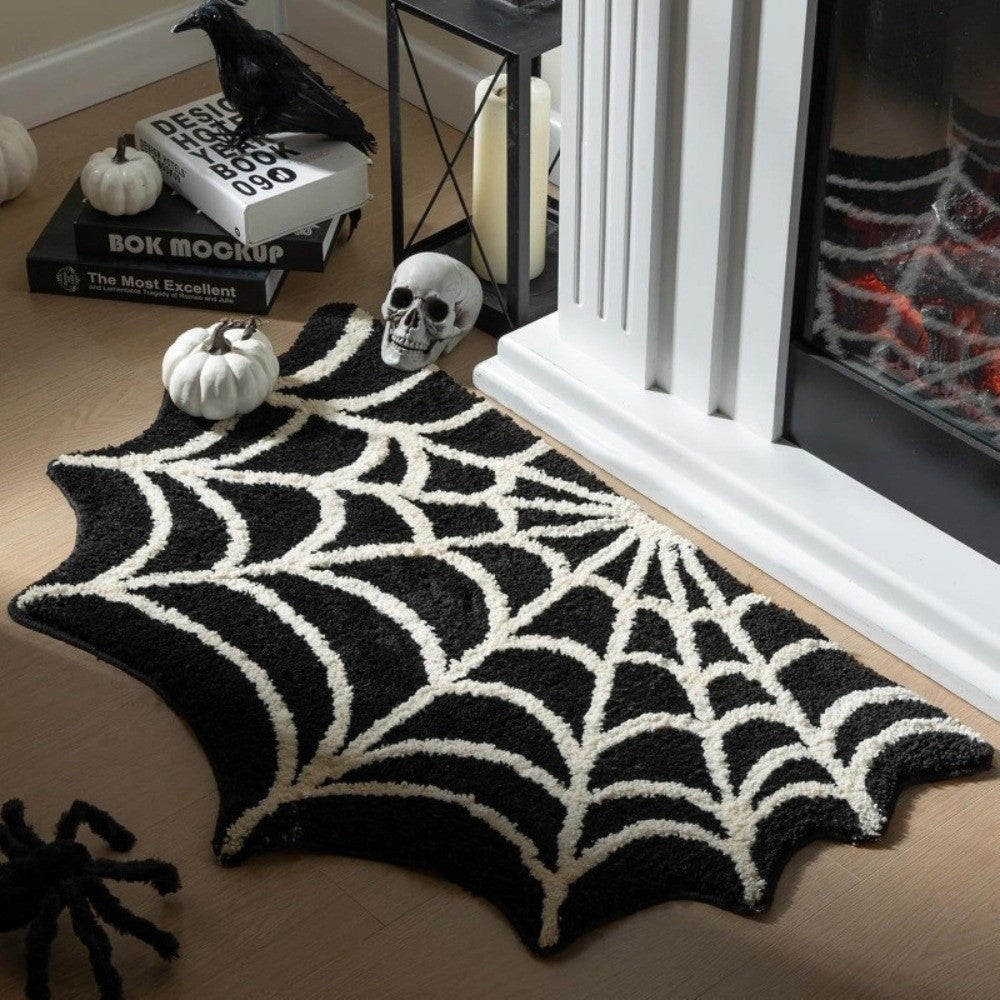 Trendy Crystal Velvet Halloween Door Mat Ghost Pumpkin Absorbent Floor Mat Wear-resistant Non-slip Ghost Rug for Halloween