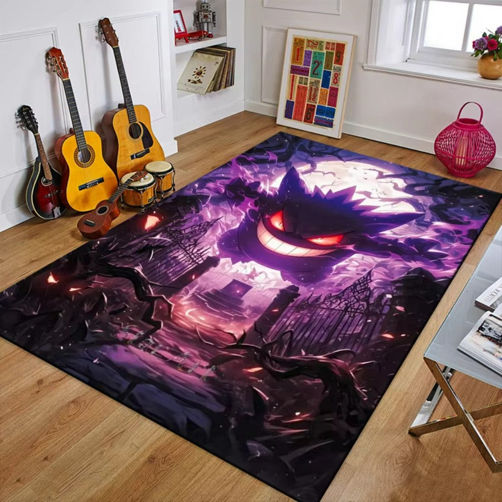 MINISO Creative Gengar Pokemon Anime Carpet for Living Room Bedroom Kids NonSlip  Playmat Balcony Lounge Sofa Rug Gift Idel