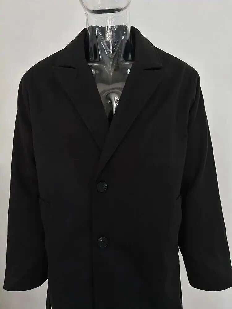 IEFB Korean Style Men's Fashion Tide Woolen Coat Single Breasted Overcoat 2025 Autumn New Stylish Trench Casual Loose Fit 9D1655