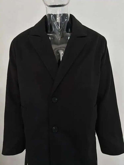 IEFB Korean Style Men's Fashion Tide Woolen Coat Single Breasted Overcoat 2025 Autumn New Stylish Trench Casual Loose Fit 9D1655